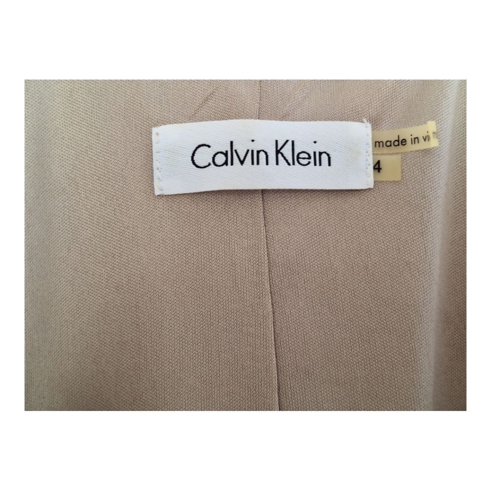 Calvin Klein Chiffon Cami Cocktail Dress Asymmetric Hem Lined Flowy Geometric 4 - Picture 5 of 12